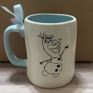 Rae Dunn WARM HUGS Mug - Olaf collection - Double sided - Ceramic - Blue inside